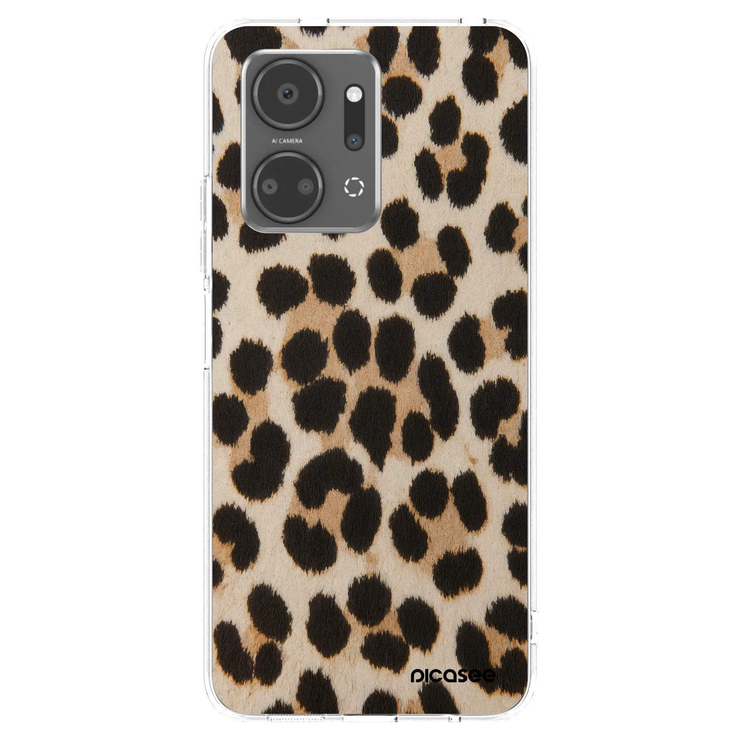 Picasee silikonowe przeźroczyste etui na Honor X7a - Brown Tiger