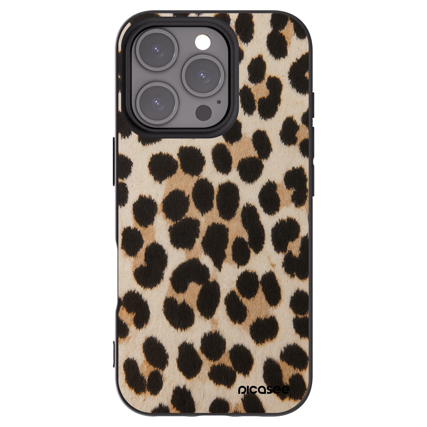 Picasee silikonowe czarne etui na Apple iPhone 16 Pro - Brown Tiger