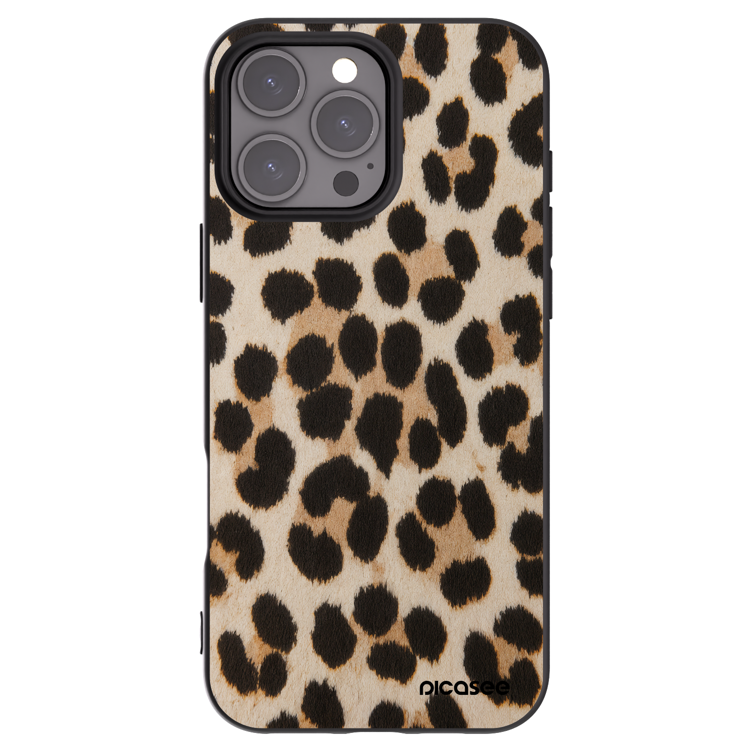 Picasee silikonowe czarne etui na Apple iPhone 16 Pro Max - Brown Tiger