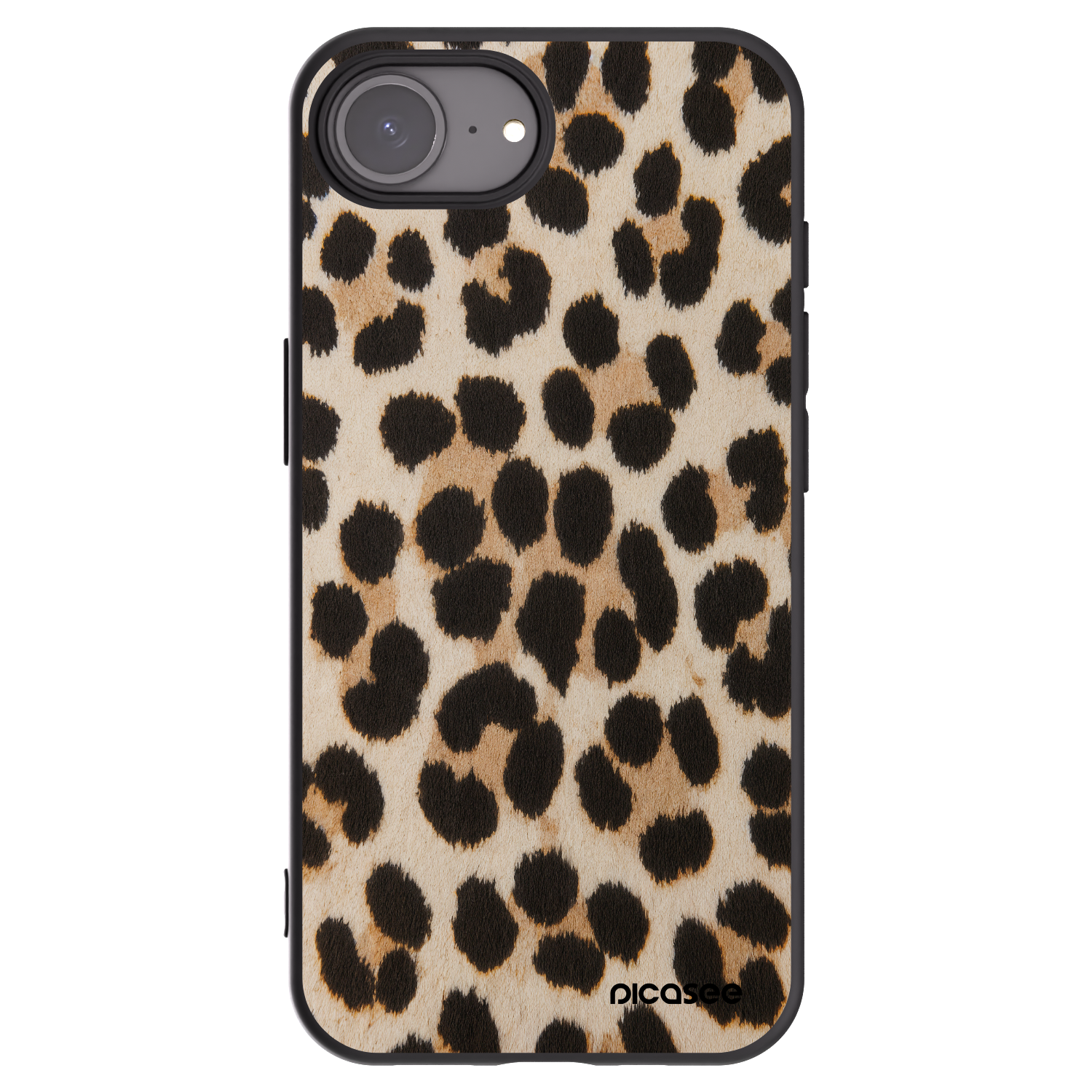 Picasee silikonowe czarne etui na Apple iPhone 16e - Brown Tiger