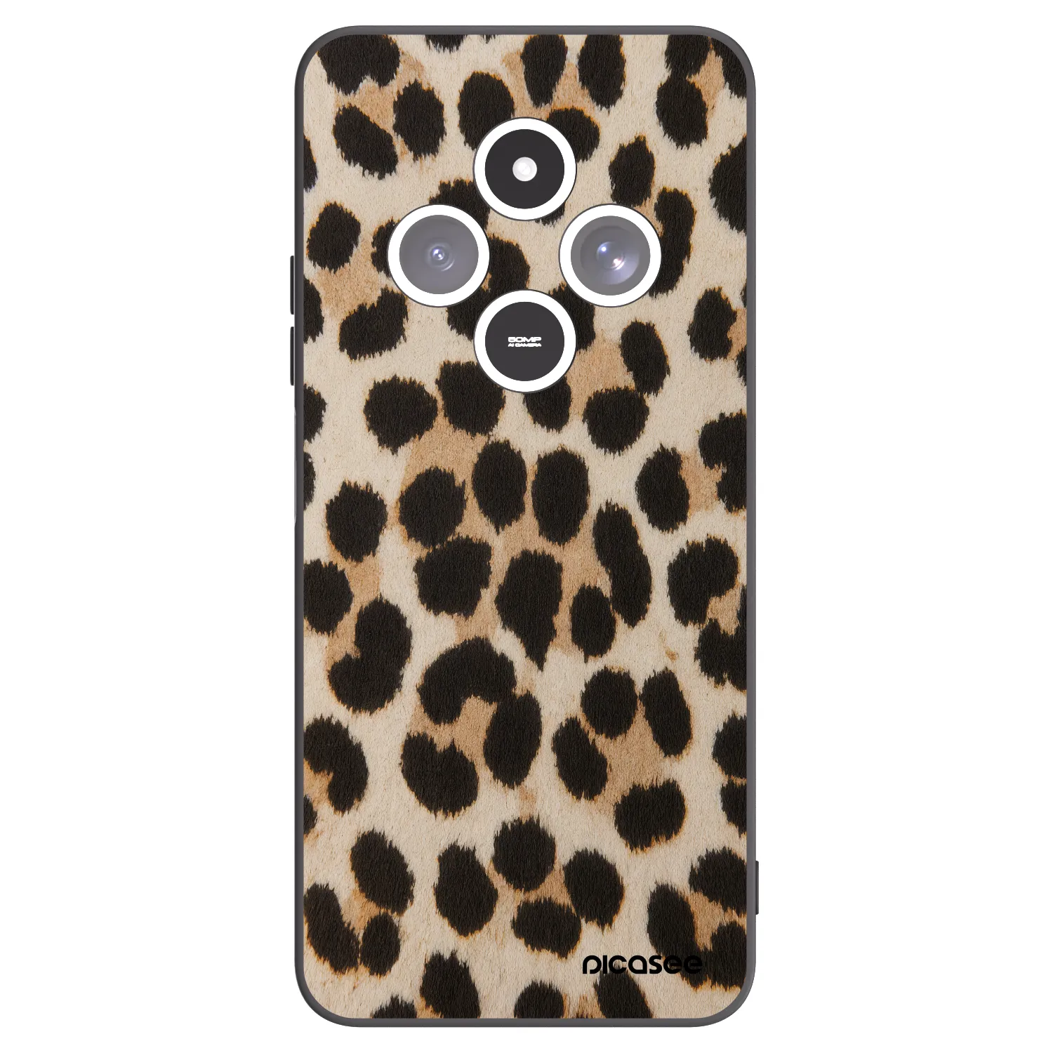 Picasee silikonowe czarne etui na Xiaomi Redmi 14C - Brown Tiger