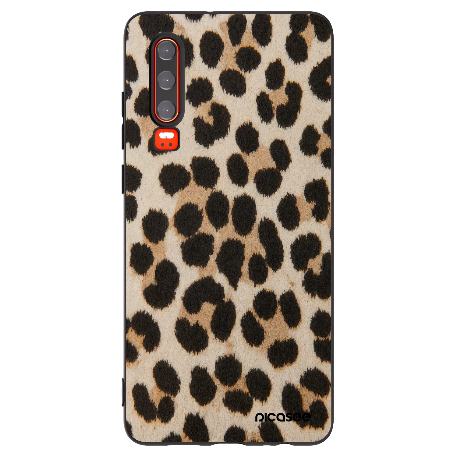 Picasee silikonowe czarne etui na Huawei P30 - Brown Tiger