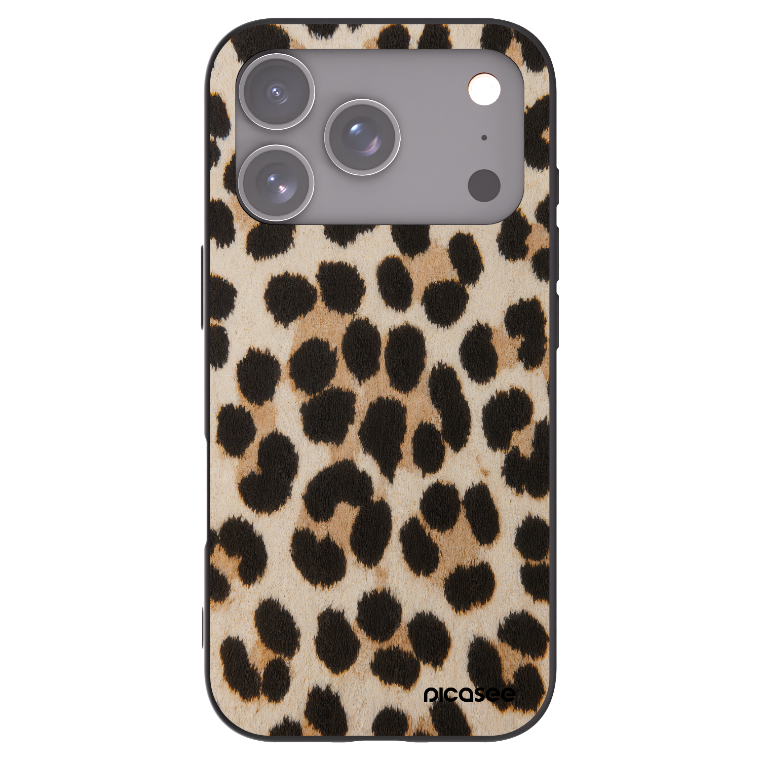 Picasee silikonowe czarne etui na Apple iPhone 17 Pro - Brown Tiger