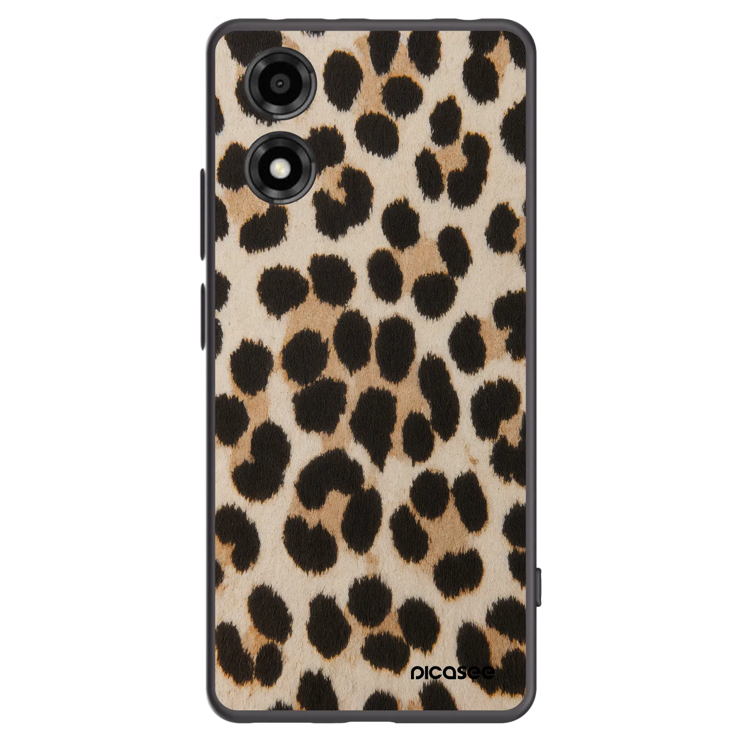 Picasee silikonowe czarne etui na Motorola Moto E14 - Brown Tiger