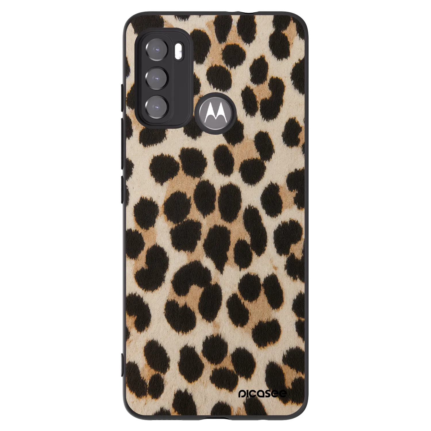 Picasee silikonowe czarne etui na Motorola Edge 60 5G - Brown Tiger