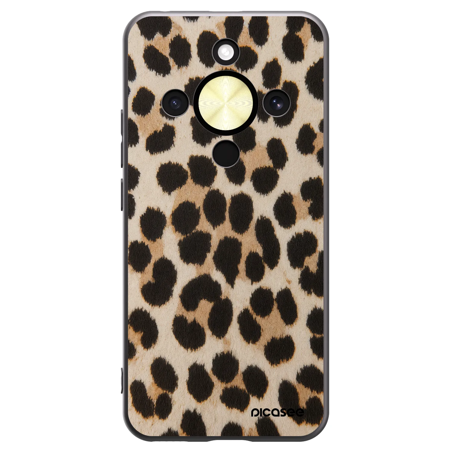 Picasee silikonowe czarne etui na Honor Magic8 Lite 5G - Brown Tiger
