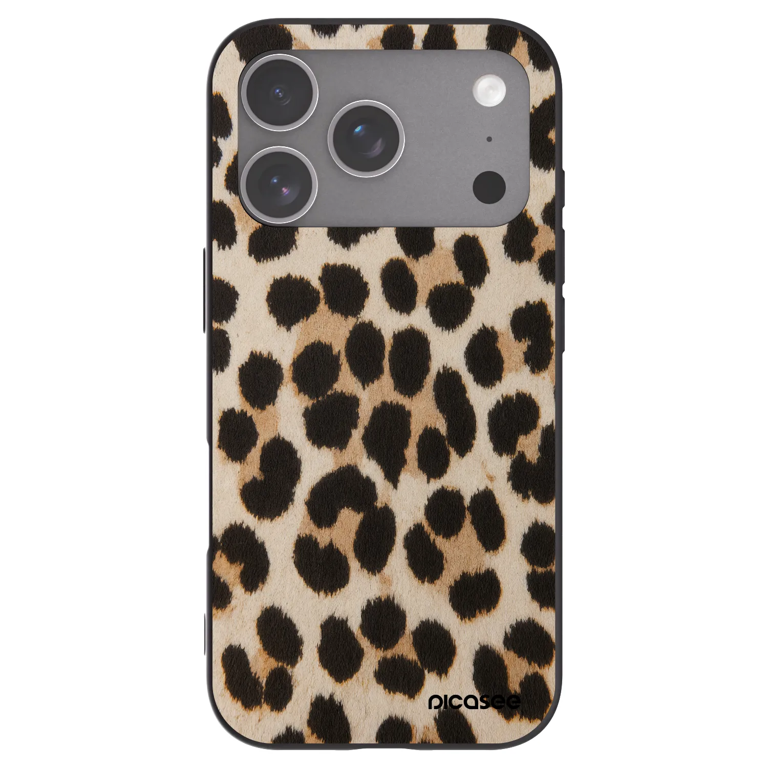 Picasee silikonowe czarne etui na Apple iPhone 18 Pro - Brown Tiger