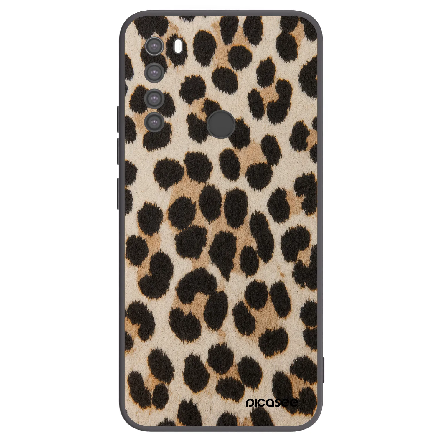 Picasee silikonowe czarne etui na Xiaomi Redmi Note 8 - Brown Tiger
