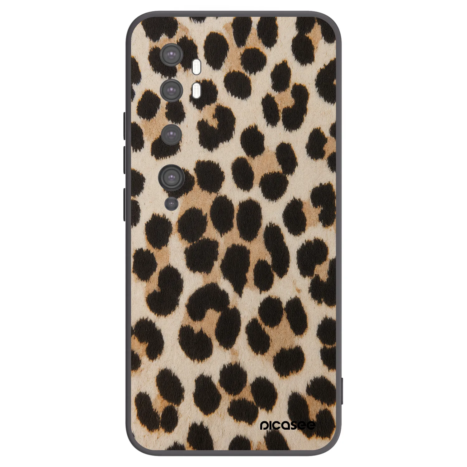 Picasee silikonowe czarne etui na Xiaomi Mi Note 10 (Pro) - Brown Tiger