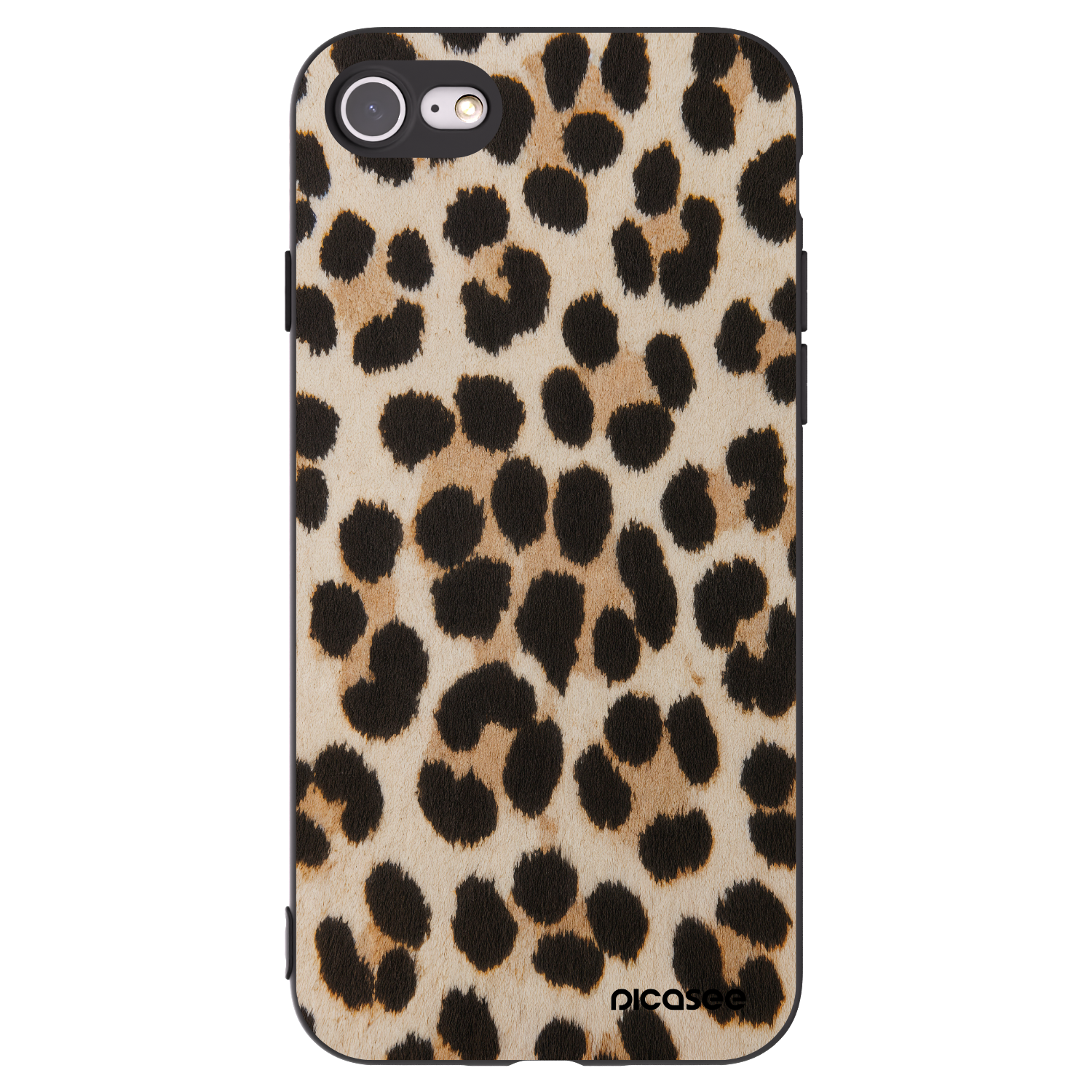 Picasee silikonowe czarne etui na Apple iPhone SE 2020 - Brown Tiger