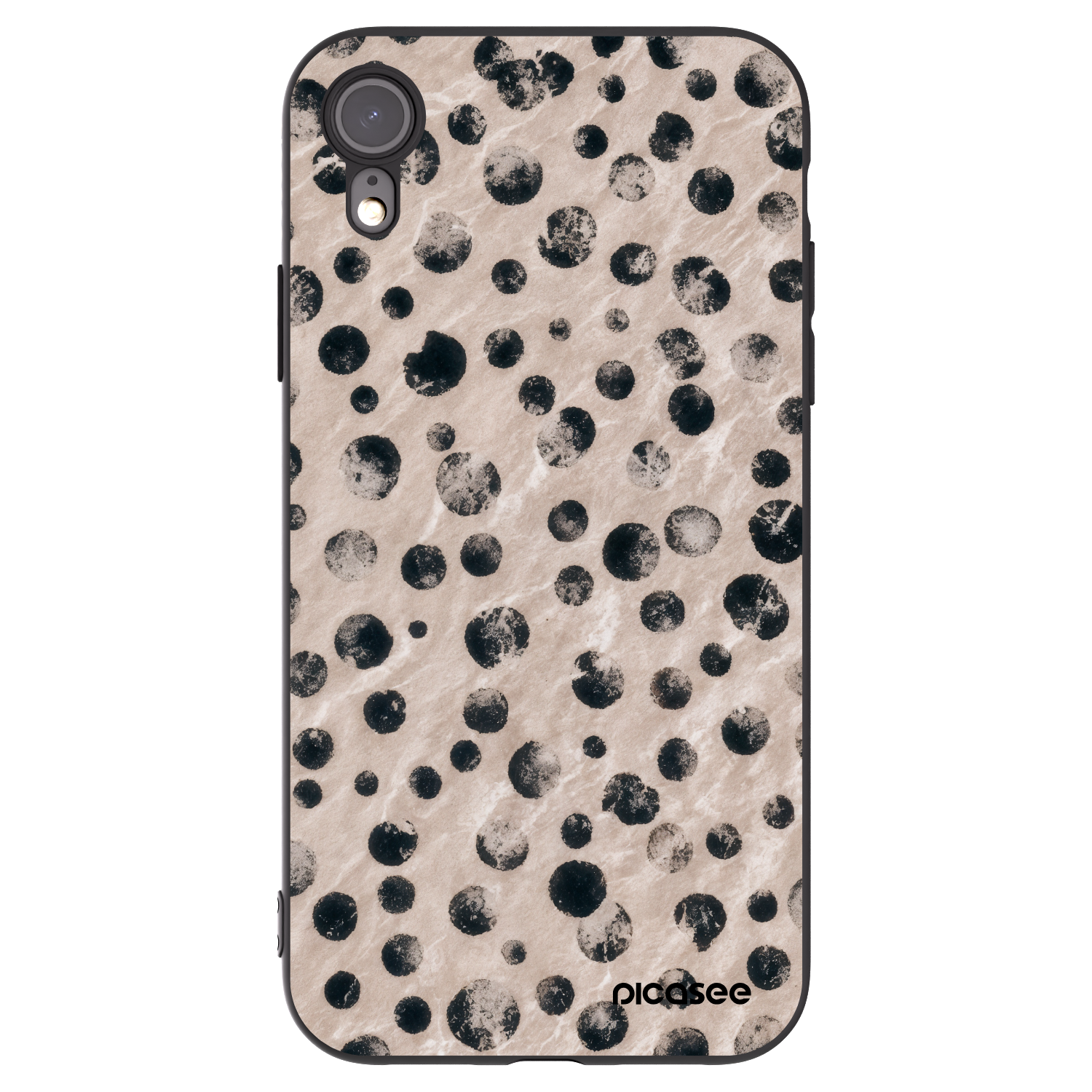 Picasee silikonowe czarne etui na Apple iPhone XR - Inked