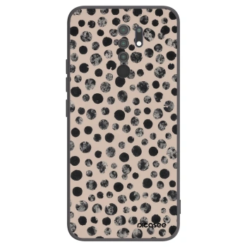 Picasee silikonowe czarne etui na Xiaomi Redmi 9 - Dots