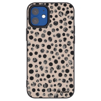 Picasee silikonowe czarne etui na Apple iPhone 12 mini - Dots