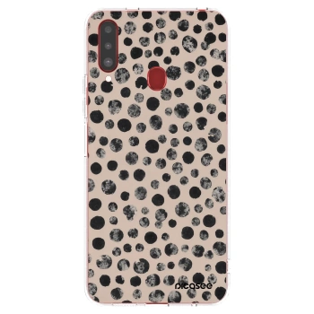 Picasee silikonowe przeźroczyste etui na Samsung Galaxy A20s - Dots