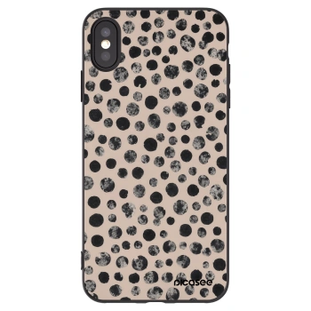 Picasee silikonowe czarne etui na Apple iPhone XS Max - Dots