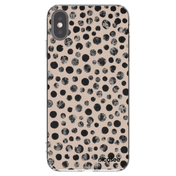 Picasee silikonowe przeźroczyste etui na Apple iPhone XS Max - Dots