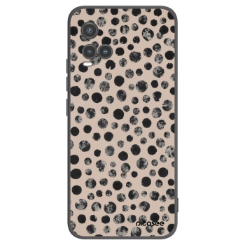 Picasee silikonowe czarne etui na Vivo Y33s - Dots