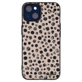 Picasee silikonowe czarne etui na Apple iPhone 14 - Dots
