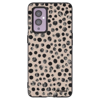 Picasee silikonowe czarne etui na OnePlus 9 - Dots