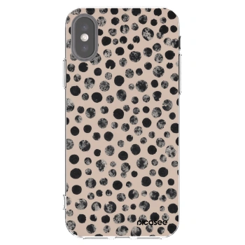 Picasee silikonowe przeźroczyste etui na Apple iPhone X/XS - Dots