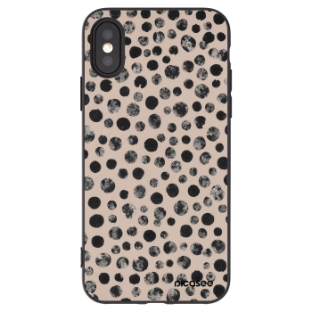 Picasee silikonowe czarne etui na Apple iPhone X/XS - Dots