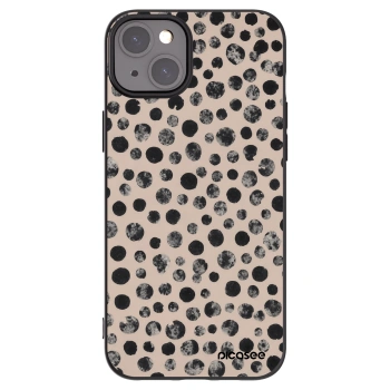 Picasee silikonowe czarne etui na Apple iPhone 15 Plus - Dots