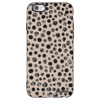 Picasee silikonowe czarne etui na Apple iPhone 6/6S - Dots