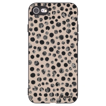 Picasee silikonowe czarne etui na Apple iPhone 7 - Dots