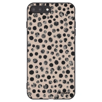 Picasee silikonowe czarne etui na Apple iPhone 7 Plus - Dots