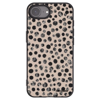 Picasee silikonowe czarne etui na Apple iPhone 16e - Dots