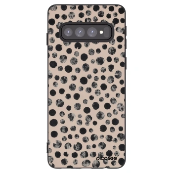 Picasee silikonowe czarne etui na Samsung Galaxy S10 G973 - Dots