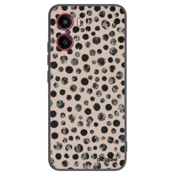 Picasee silikonowe czarne etui na Motorola Moto G05 - Dots