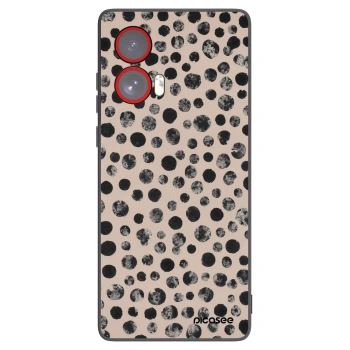 Picasee silikonowe czarne etui na Motorola Edge 50 Fusion - Dots