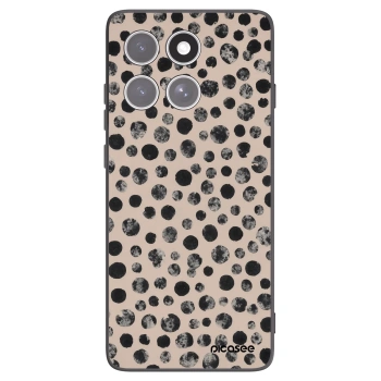 Picasee silikonowe czarne etui na Motorola Edge 60 Fusion - Dots