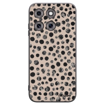 Picasee silikonowe czarne etui na Motorola Moto G77 - Dots