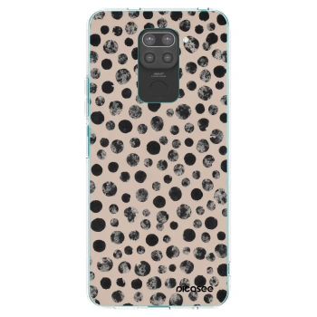 Picasee silikonowe czarne etui na Xiaomi Redmi Note 9 - Dots