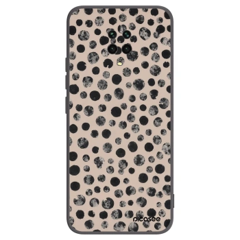 Picasee silikonowe czarne etui na Xiaomi Redmi Note 9S - Dots