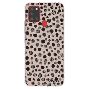 Picasee silikonowe przeźroczyste etui na Samsung Galaxy A21s - Dots