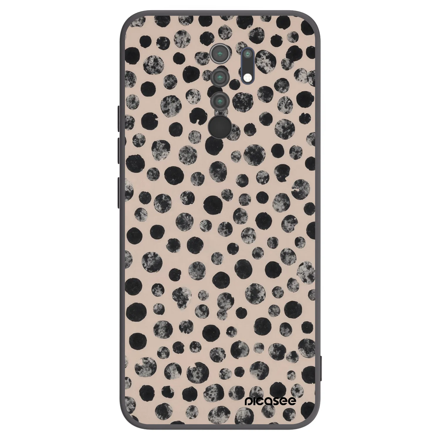 Picasee silikonowe czarne etui na Xiaomi Redmi 9 - Dots