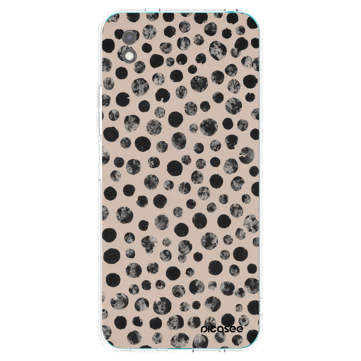 Picasee silikonowe czarne etui na Xiaomi Redmi 9A - Dots