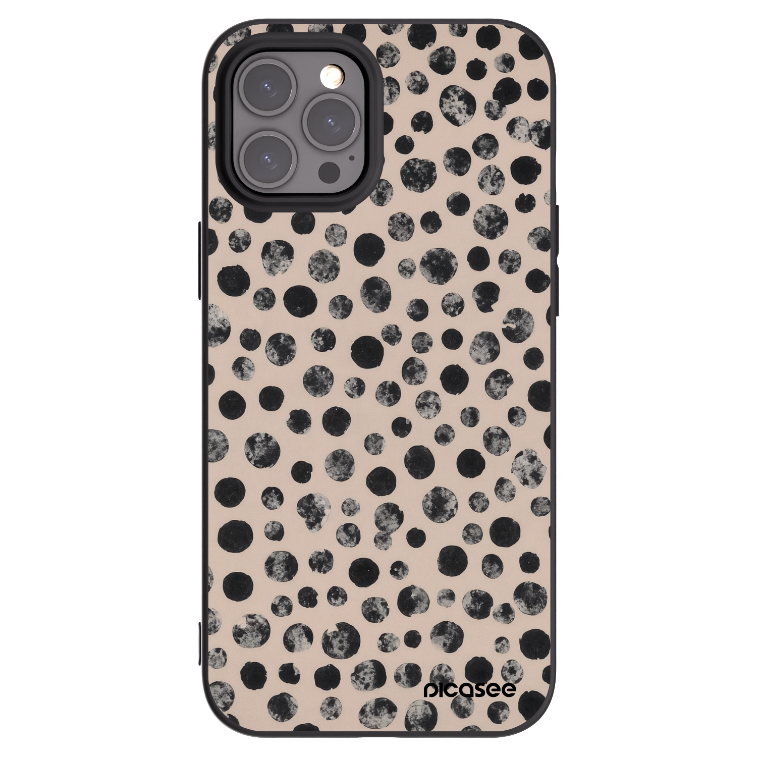 Picasee silikonowe czarne etui na Apple iPhone 12 Pro Max - Dots