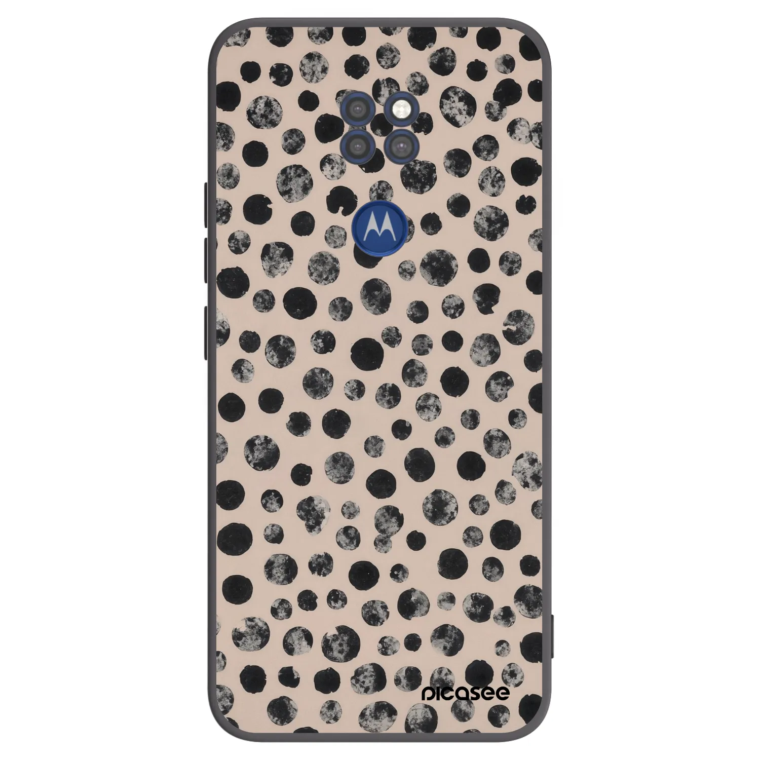 Picasee silikonowe czarne etui na Motorola Moto G9 Play - Dots