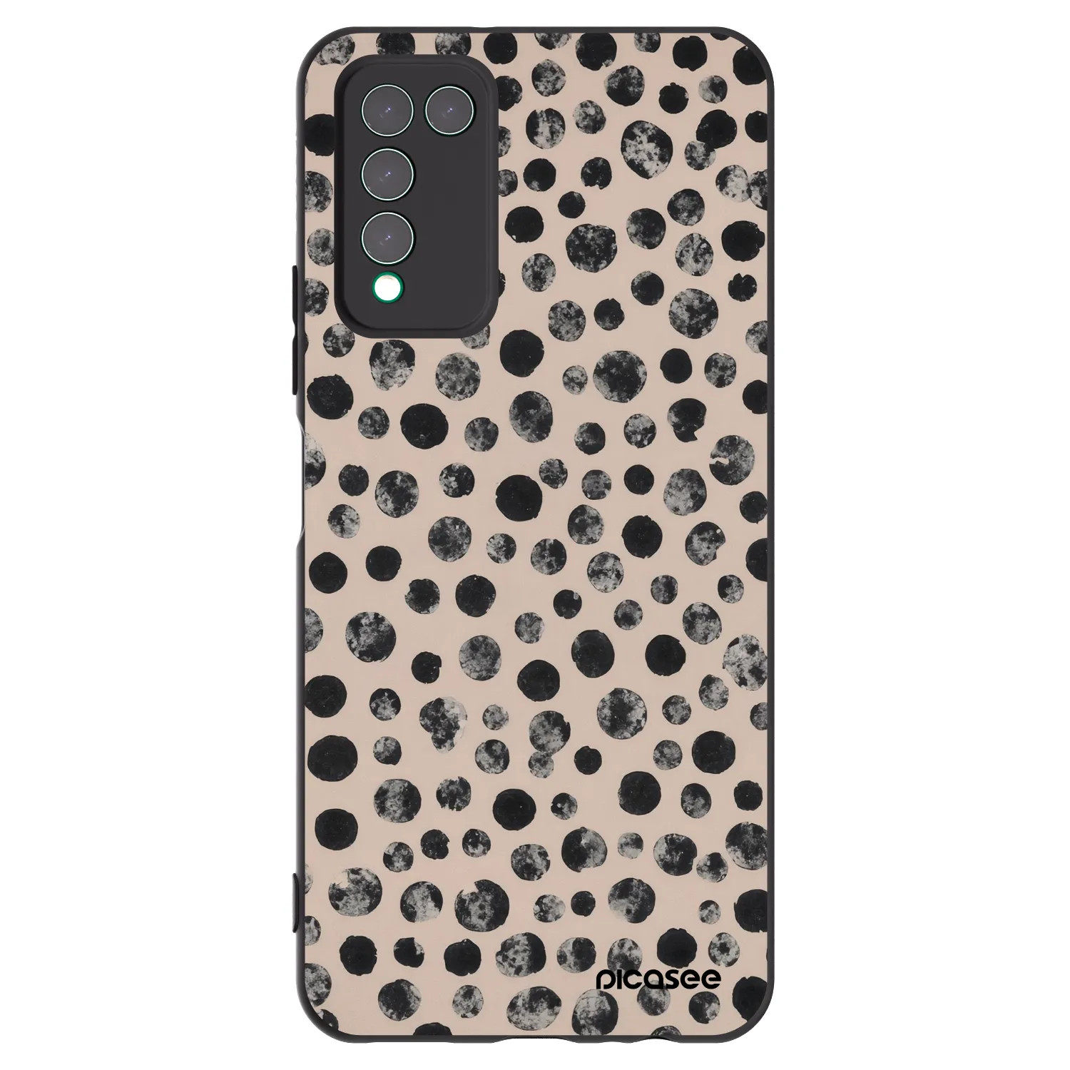 Picasee silikonowe czarne etui na Honor 10X Lite - Dots