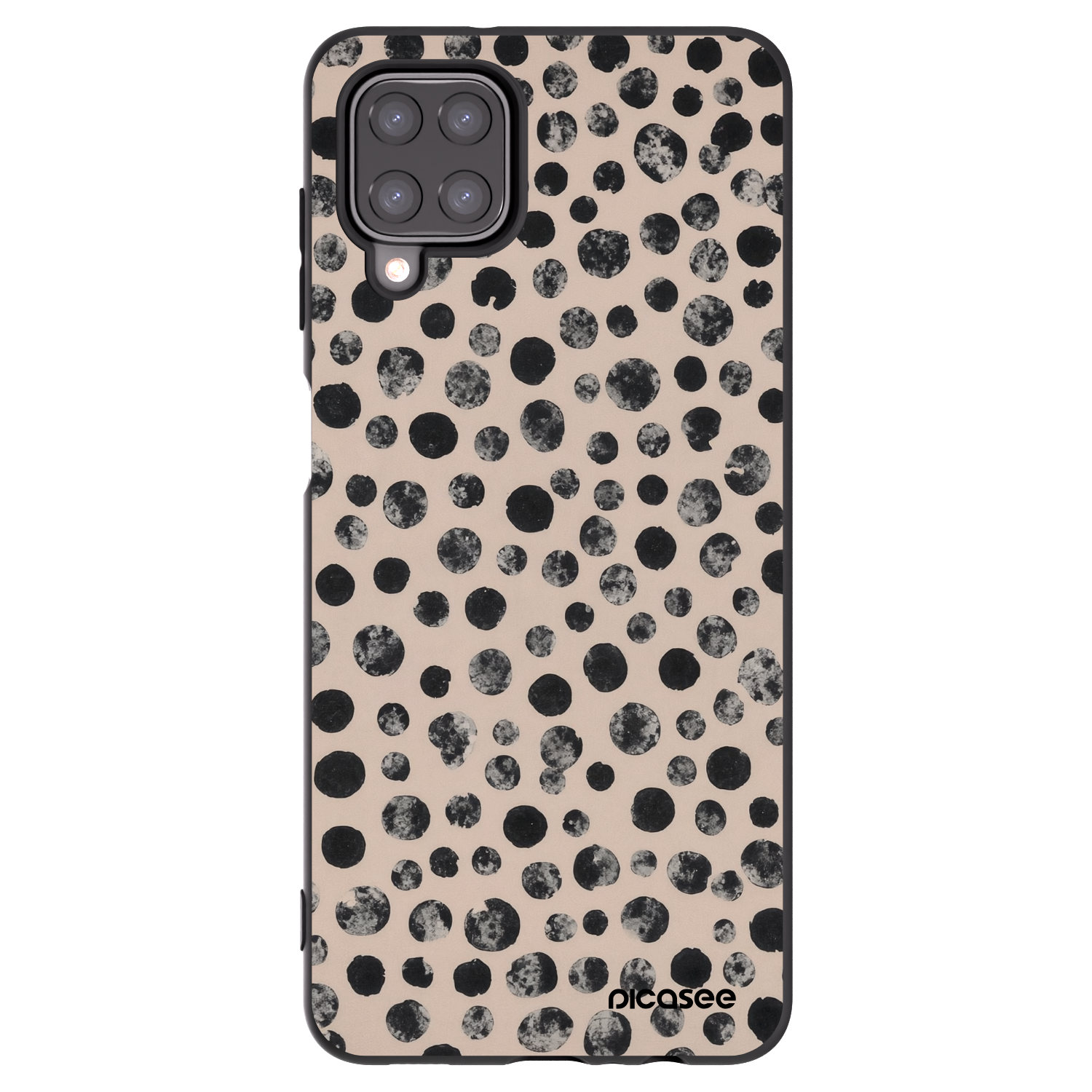 Picasee silikonowe czarne etui na Samsung Galaxy A12 A125F - Dots