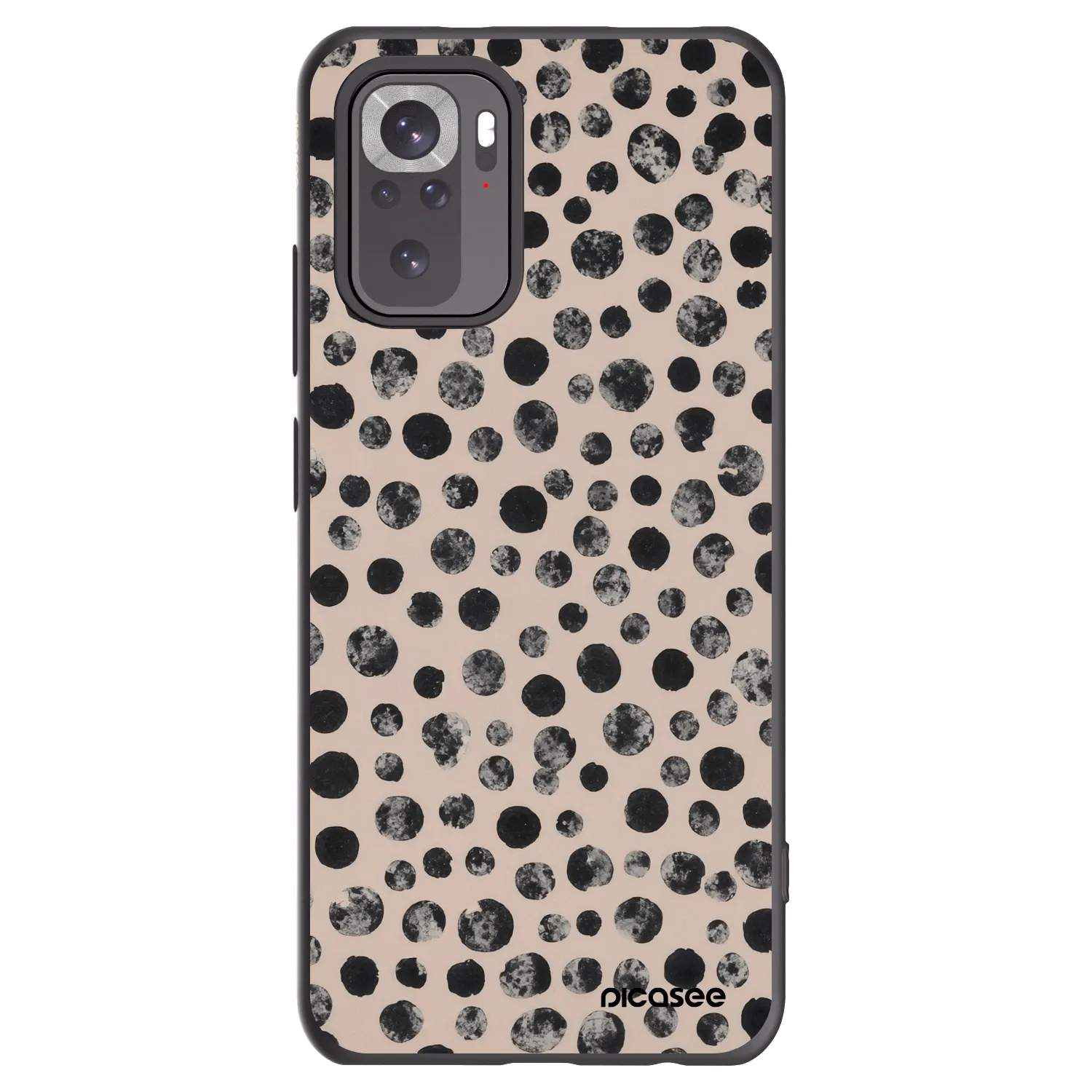 Picasee silikonowe czarne etui na Xiaomi Redmi Note 10 - Dots