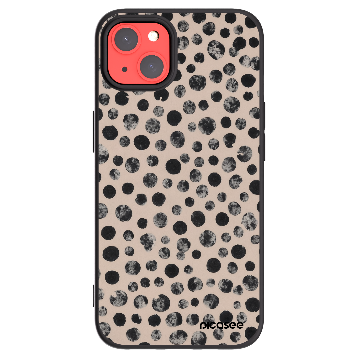 Picasee silikonowe czarne etui na Apple iPhone 13 - Dots