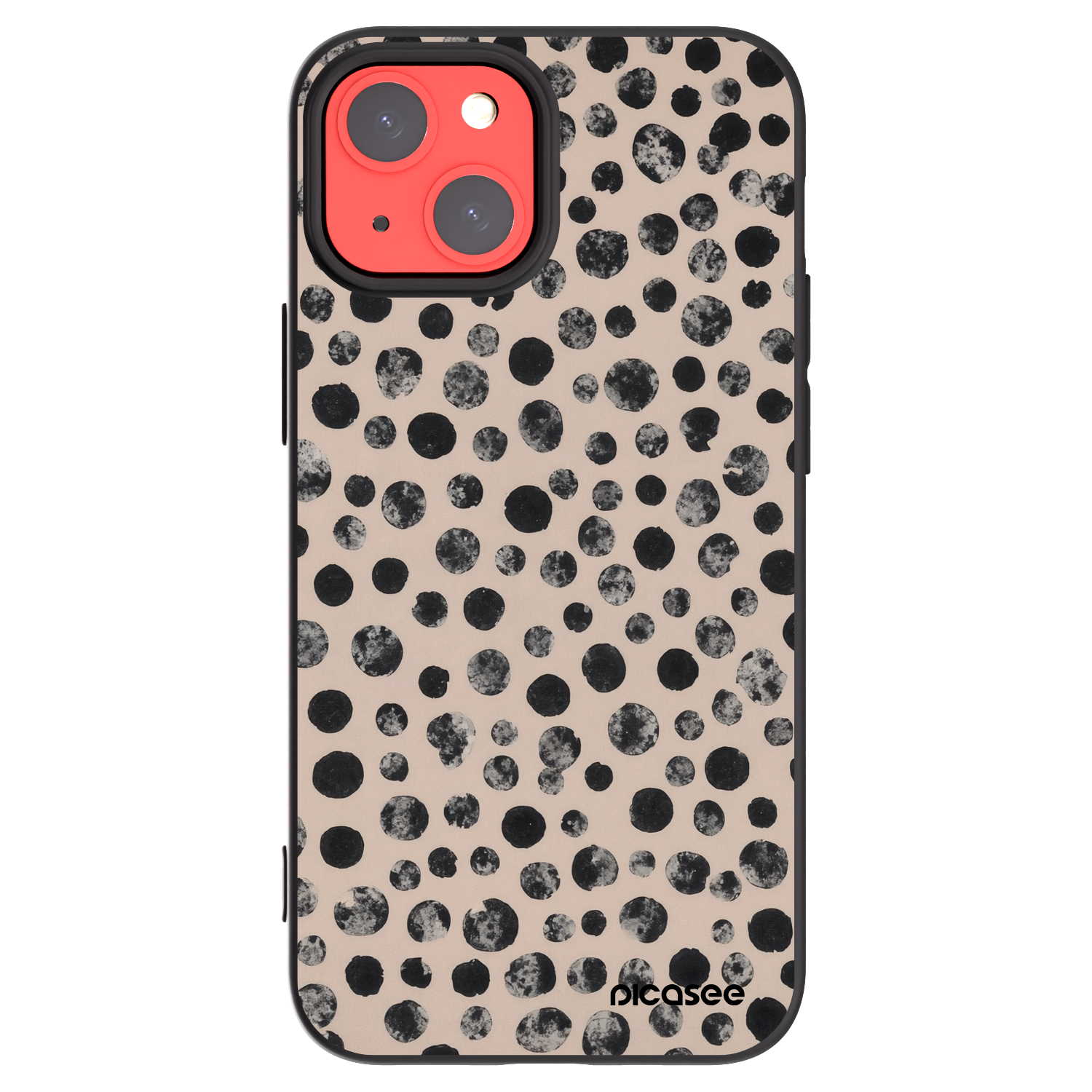 Picasee silikonowe czarne etui na Apple iPhone 13 mini - Dots