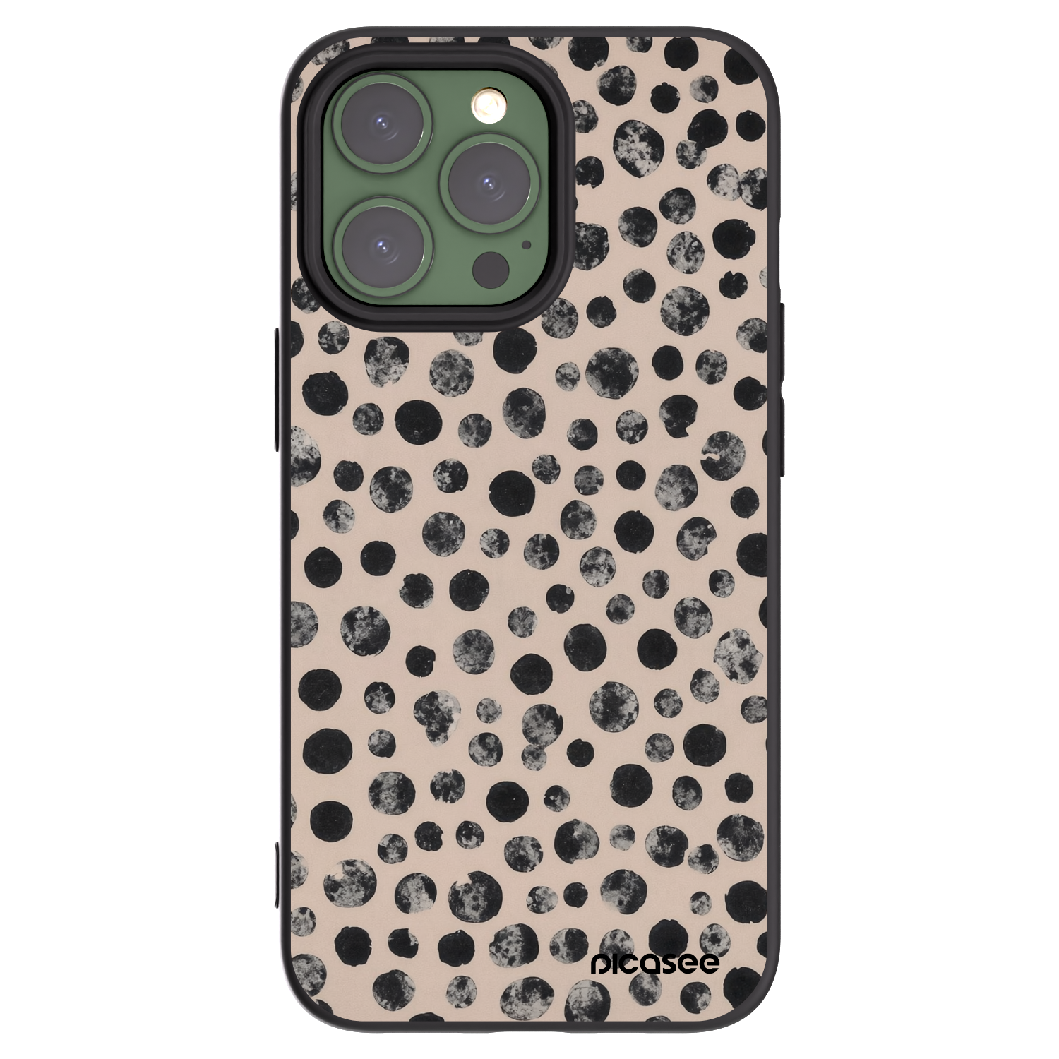 Picasee silikonowe czarne etui na Apple iPhone 13 Pro - Dots