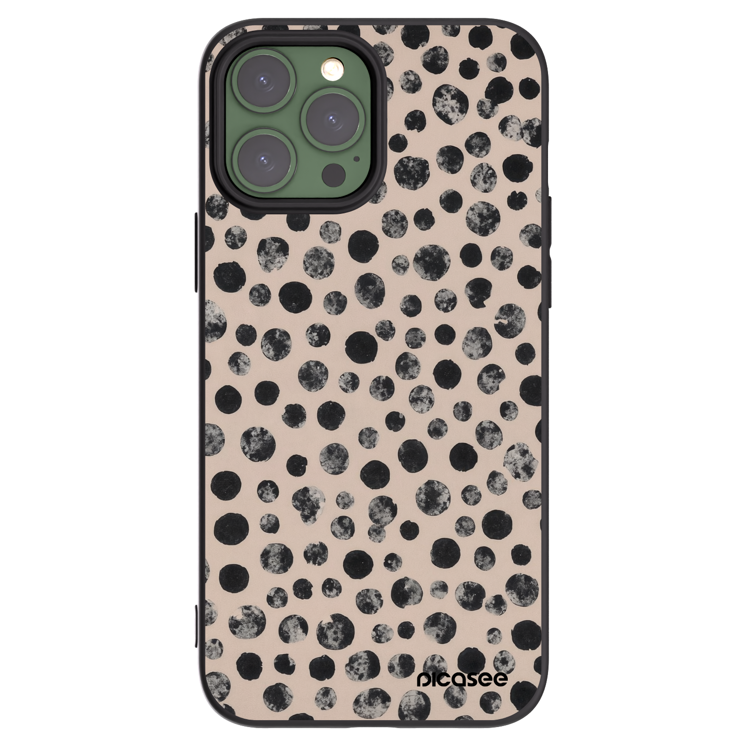 Picasee silikonowe czarne etui na Apple iPhone 13 Pro Max - Dots