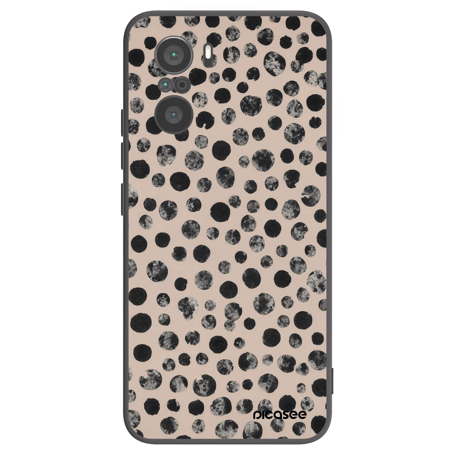 Picasee silikonowe czarne etui na Xiaomi Poco F3 - Dots